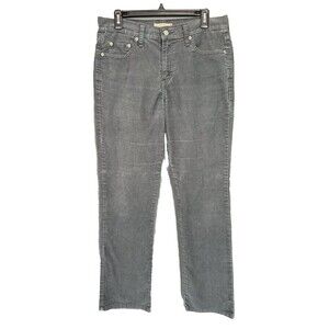 Levis 505 Corduroy Pants Jeans Womens 10M 32x31 Gray Straight Leg Mid Rise